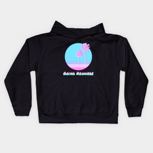 Pastel Glitchy Sunset Going Nowhere Vaporwave Sad Boy Gift Kids Hoodie